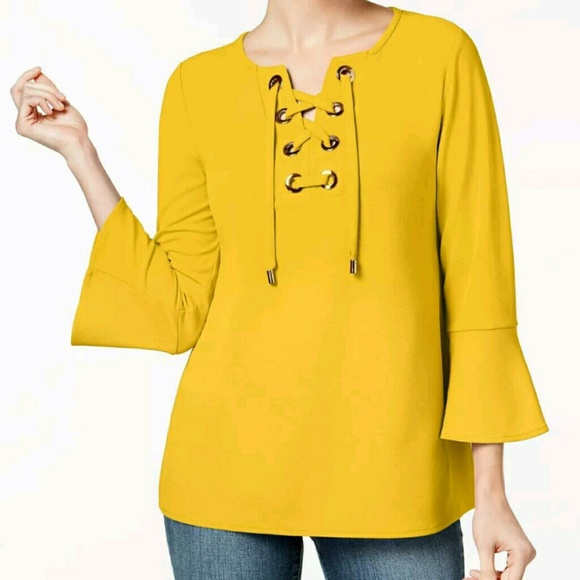 Charter Club Tops - NWT Charter Club Flowy Boho Lace Up Top